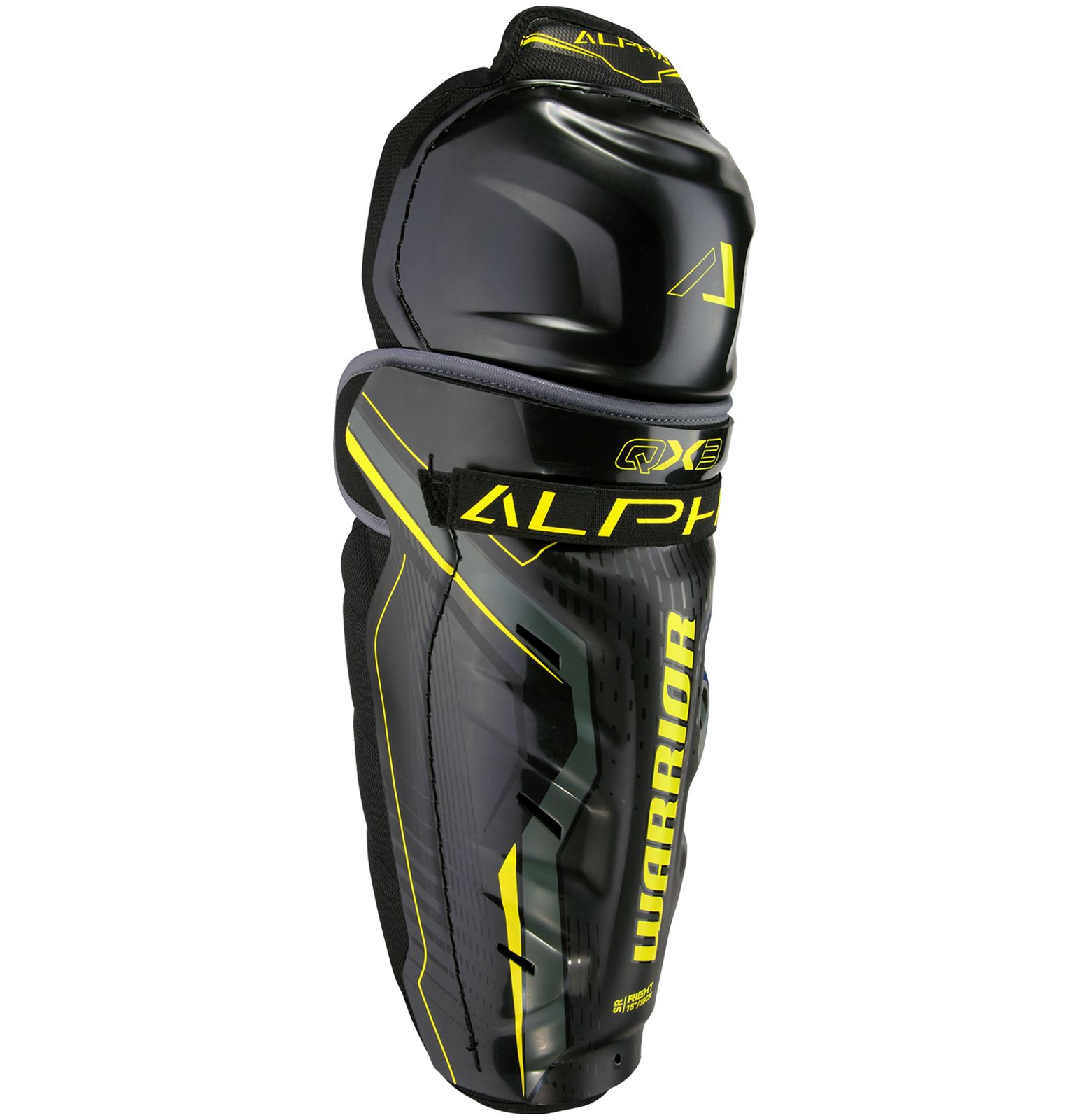 Alpha QX3 SR Shin Guards, Black with Yellow & Grey image number 0