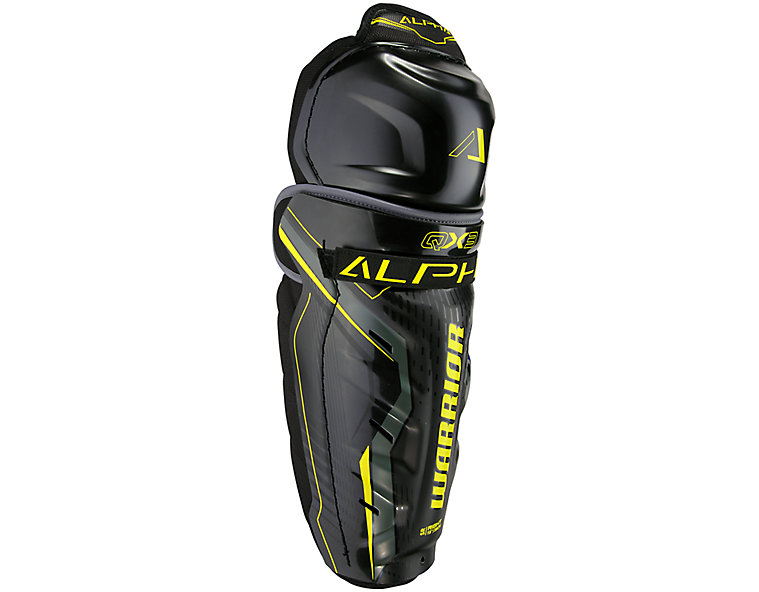Alpha QX3 SR Shin Guards, Black with Yellow & Grey image number 0