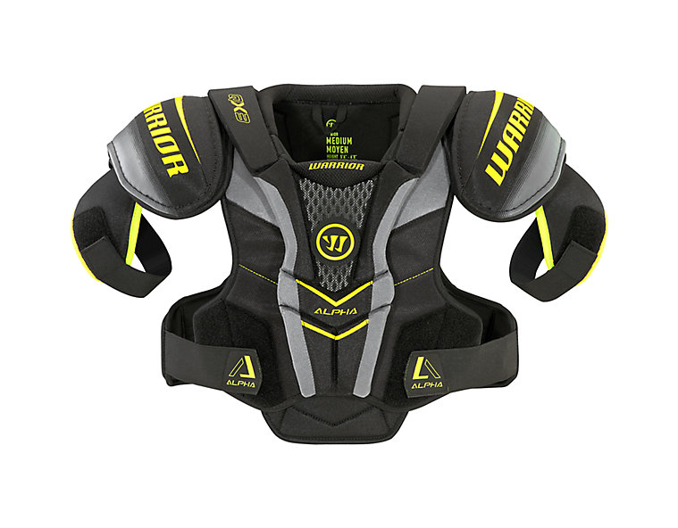 Alpha QX3 SR Shoulder Pads, Black with Yellow & Grey image number 2