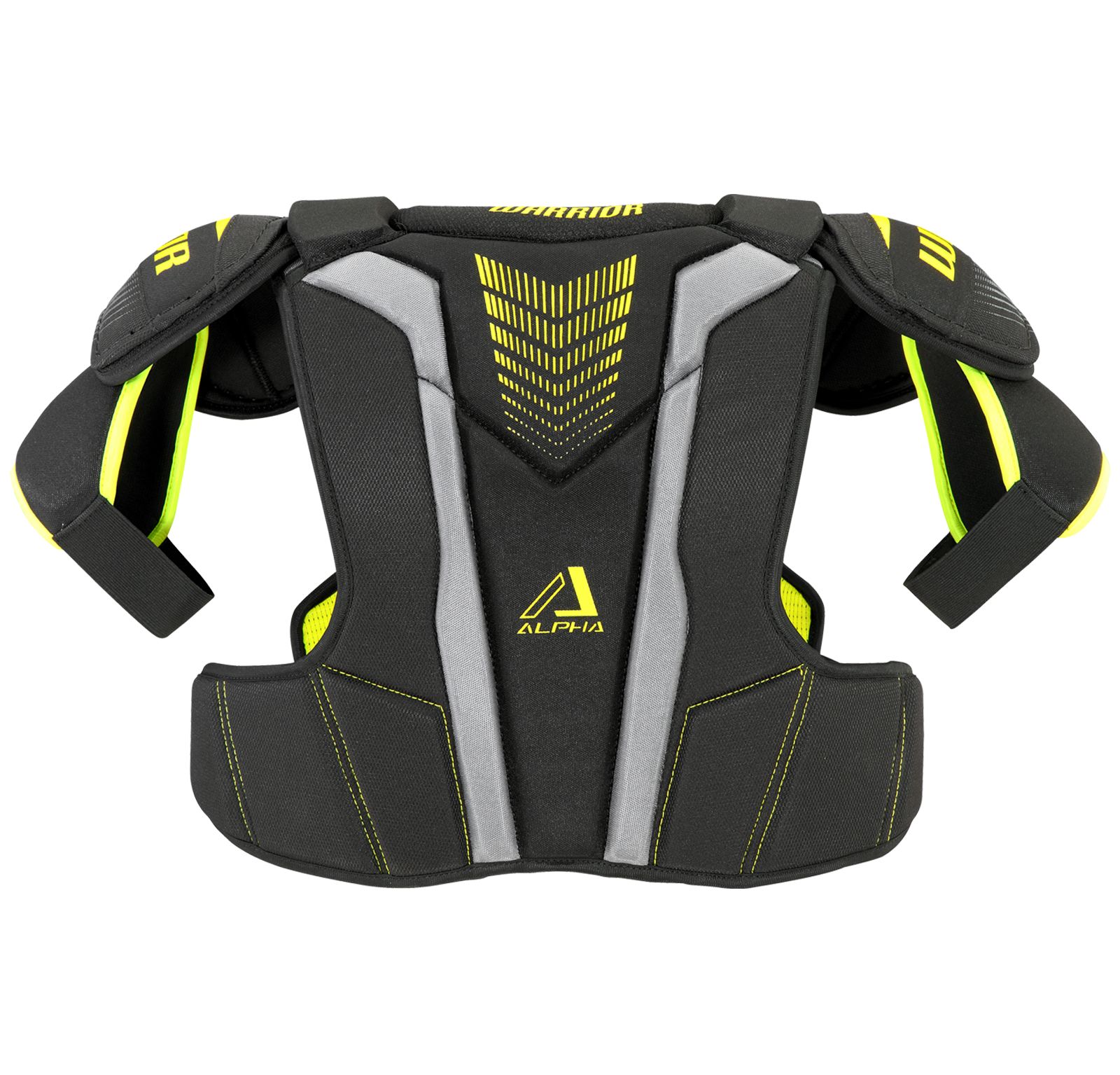 Alpha QX3 SR Shoulder Pads, Black with Yellow & Grey image number 1