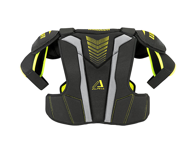 Alpha QX3 SR Shoulder Pads, Black with Yellow & Grey image number 1