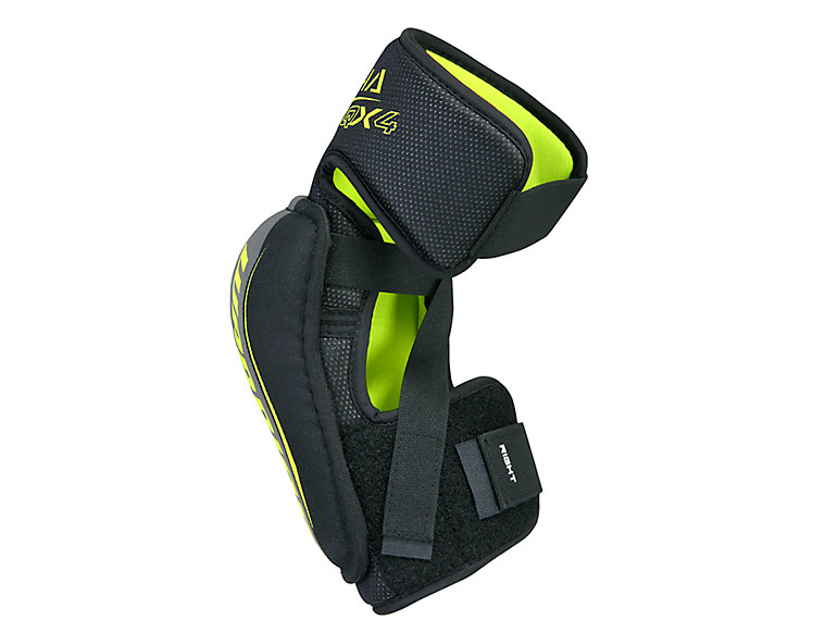 Alpha QX4 JR Elbow Pads, Black with Yellow & Grey image number 1
