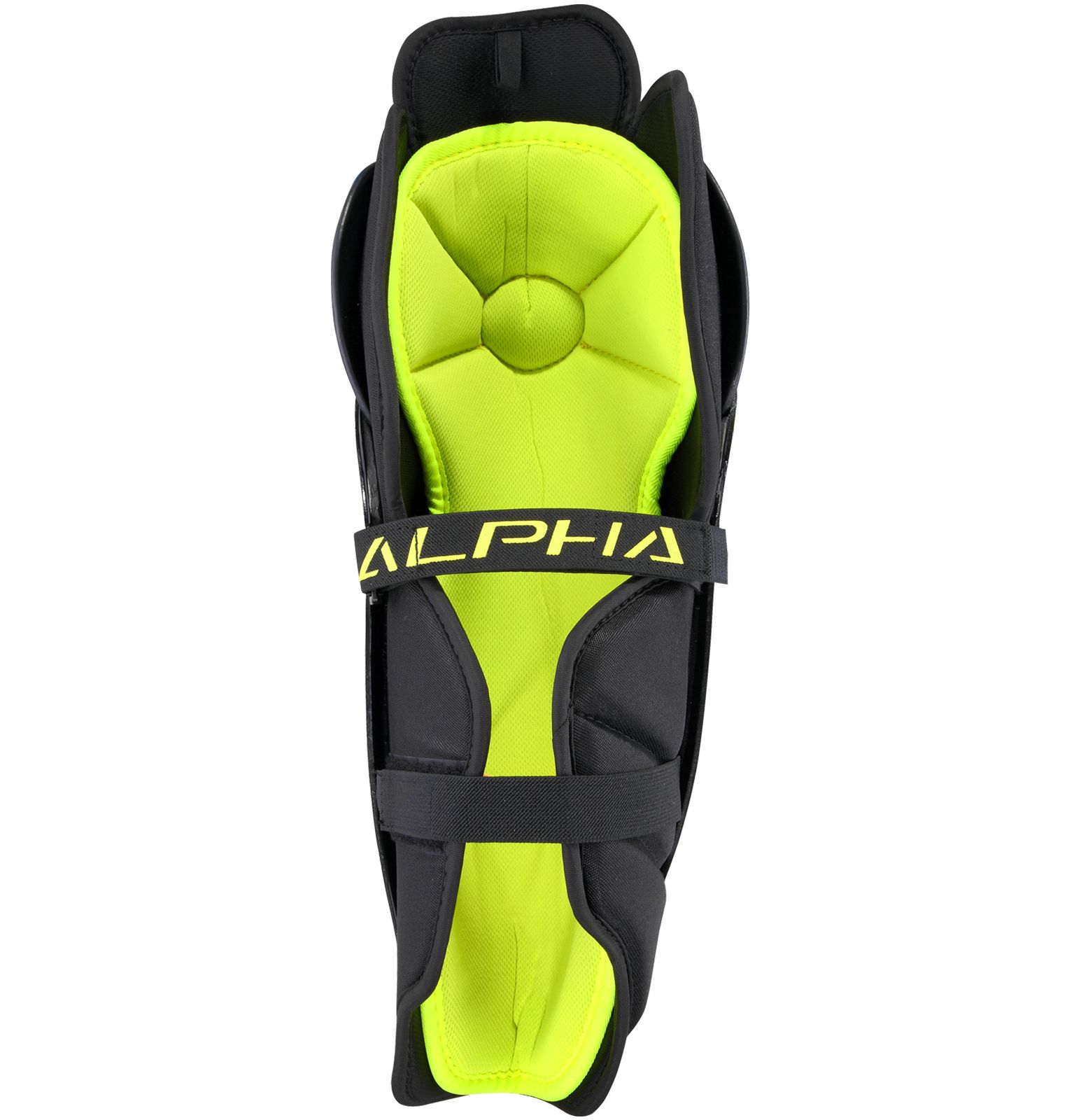 Alpha QX4 JR Shin Guards, Black with Yellow image number 1
