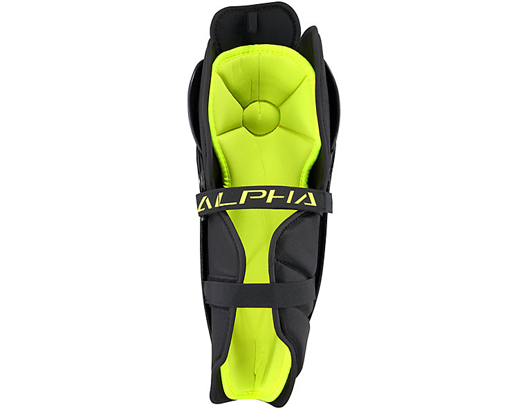 Alpha QX4 JR Shin Guards, Black with Yellow image number 1