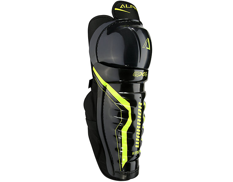 Alpha QX4 JR Shin Guards, Black with Yellow image number 0