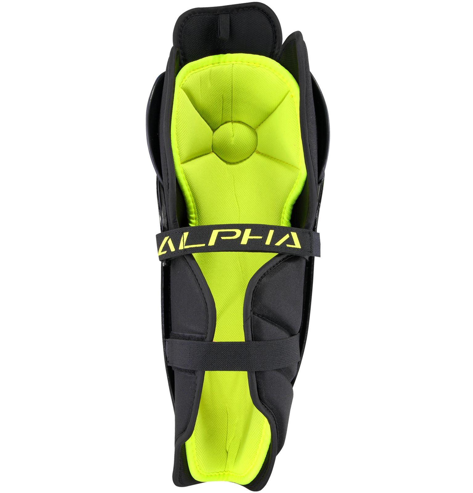 Alpha QX4 SR Shin Guards, Black with Yellow image number 1