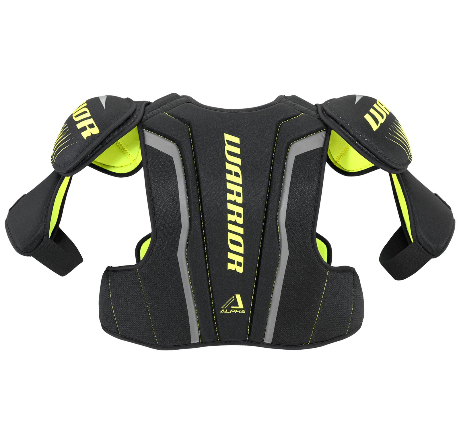 Alpha QX4 SR Shoulder Pads, Black with Yellow & Grey image number 1