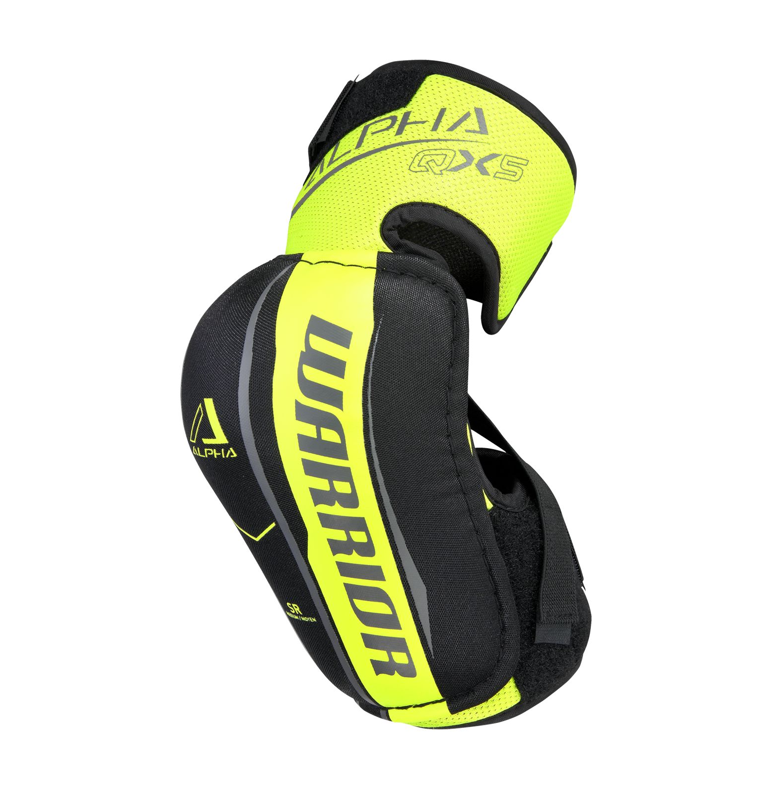 Alpha QX5 JR Elbow Pads, Black with Yellow & Grey image number 0