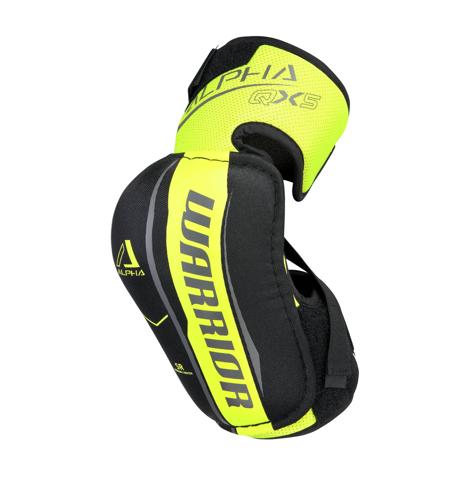 Alpha QX5 SR Elbow Pads, Black with Yellow & Grey image number 0