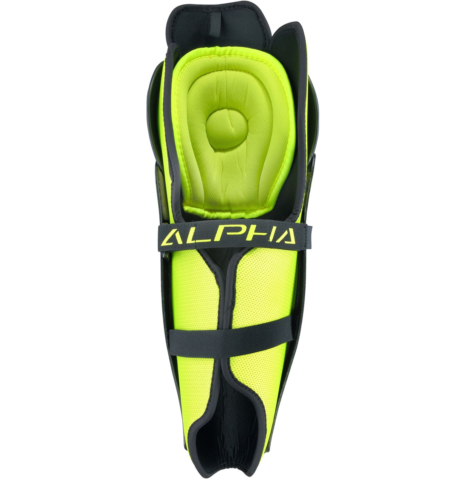 Alpha QX5 JR Shin Guards, Black with Yellow image number 1