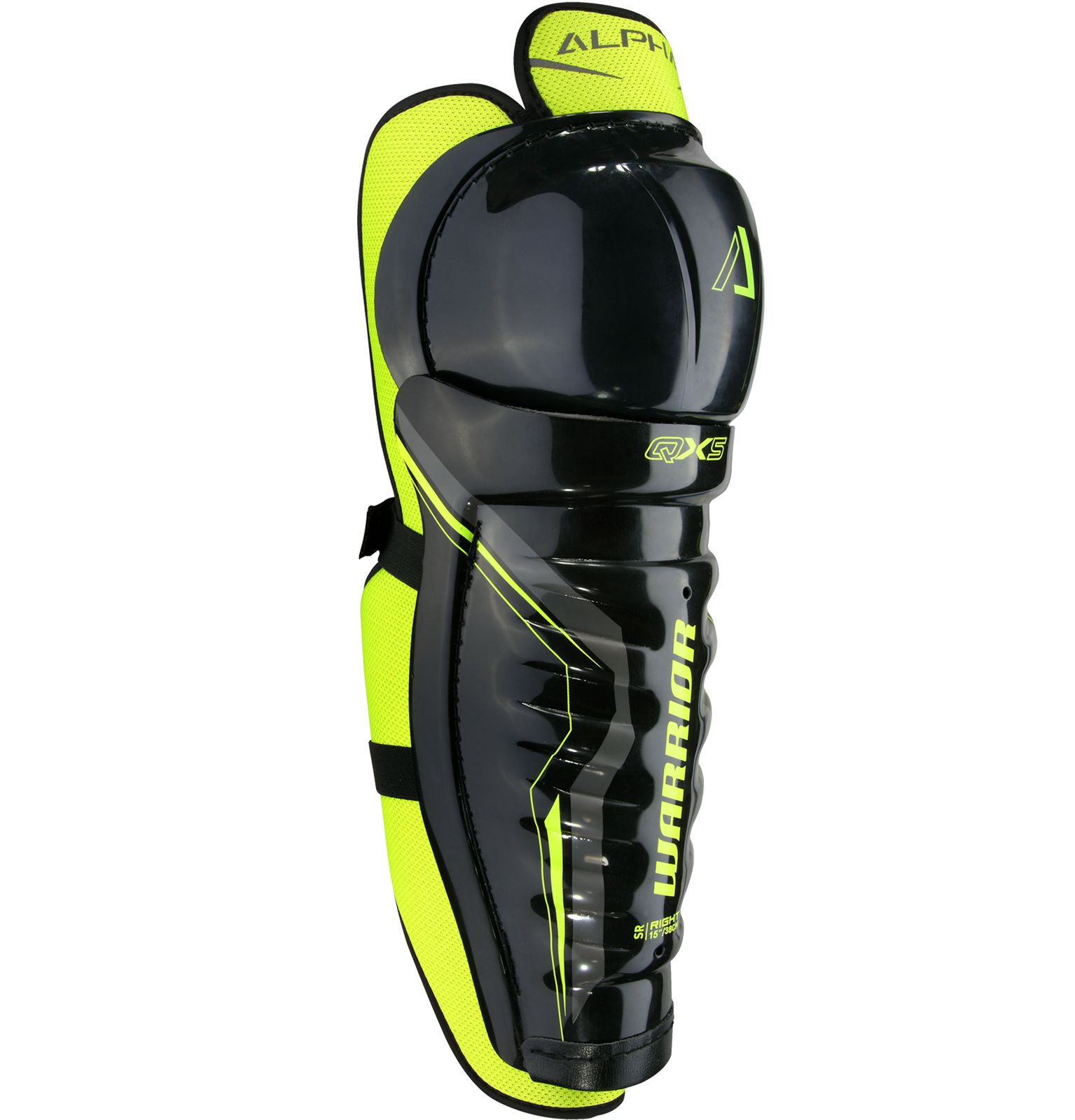 Alpha QX5 JR Shin Guards, Black with Yellow image number 0