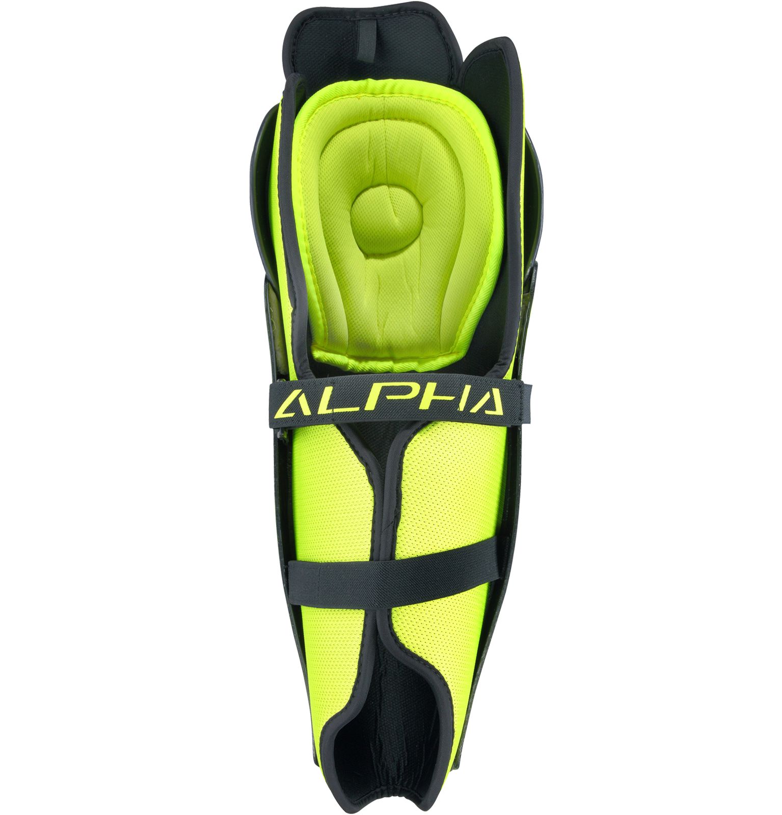 Alpha QX5 SR Shin Guards, Black with Yellow image number 1