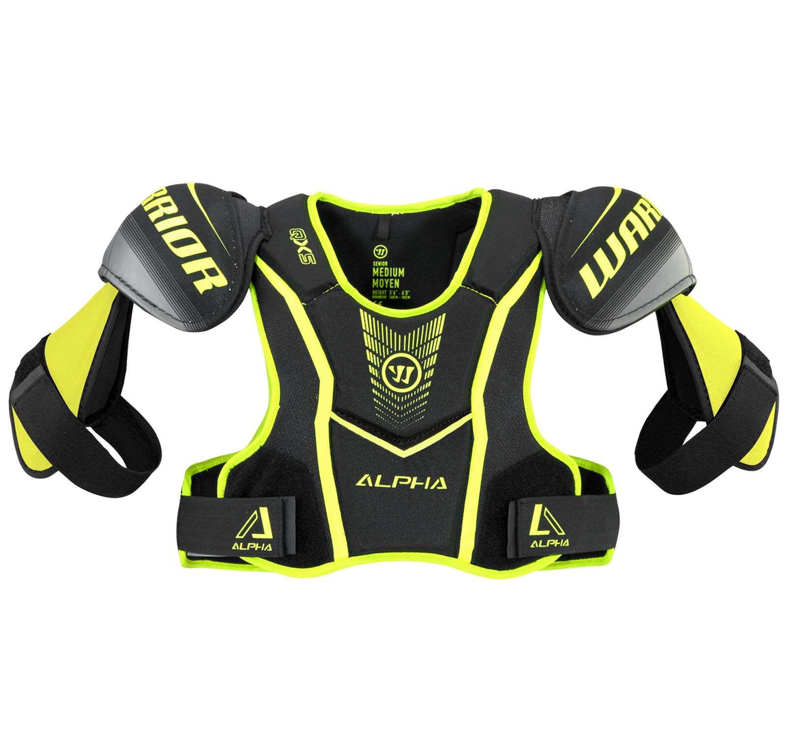 Alpha QX5 SR Shoulder Pads, Black with Yellow & Grey image number 2