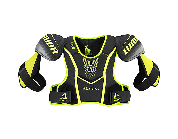 Alpha QX5 SR Shoulder Pads, Black with Yellow & Grey image number 2