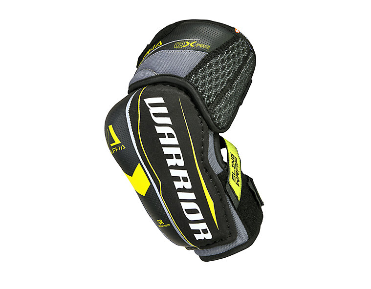 Alpha QX Pro JR Elbow Pads, Black with Yellow & Grey image number 0