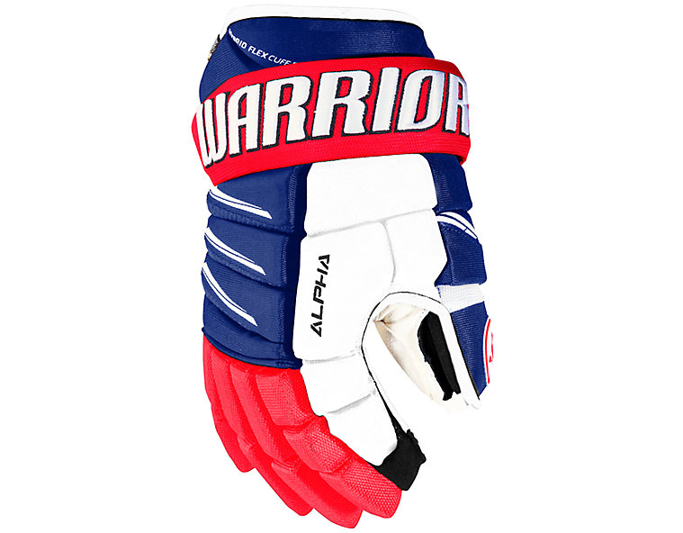 Alpha QX Pro JR Glove, Royal Blue with Red & White image number 0