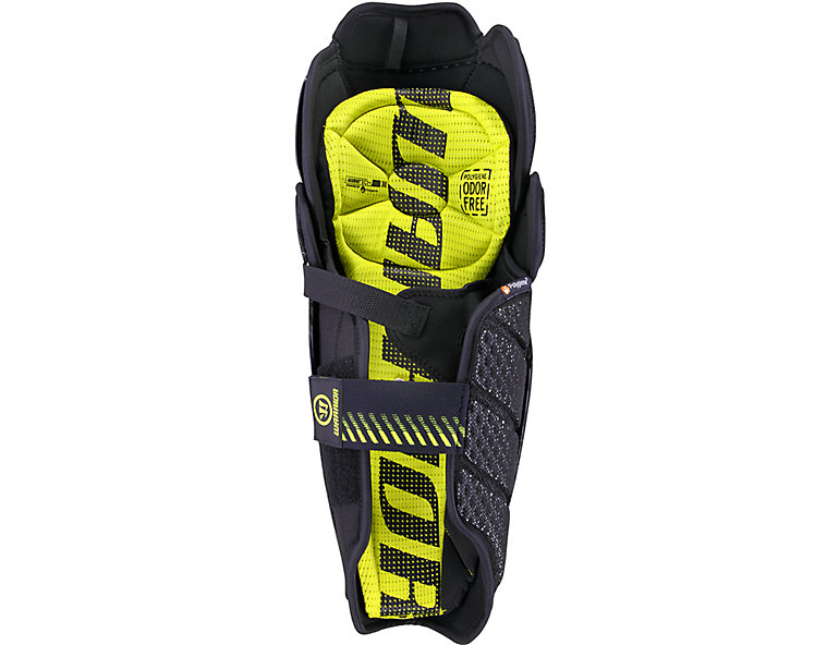 Alpha QX Pro JR Shin Guards, Black with Yellow & Grey image number 1