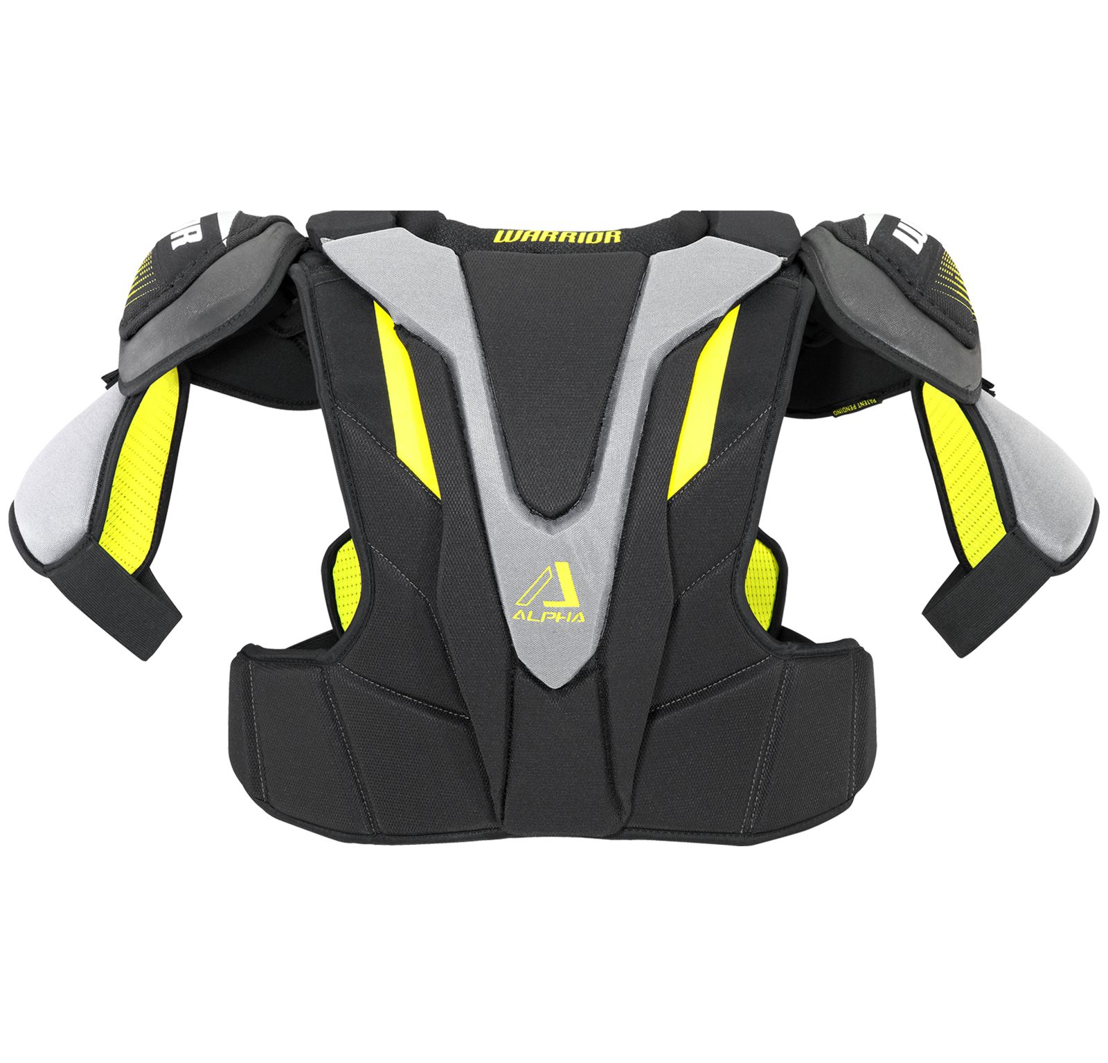 Alpha QX Pro JR Shoulder Pads, Black with Yellow & Grey image number 1