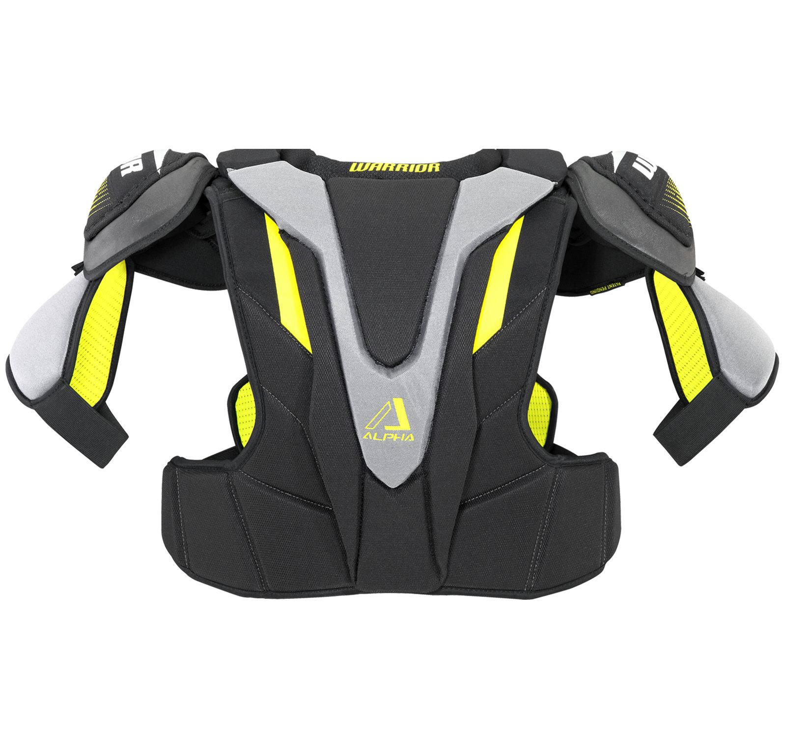 Alpha QX Pro SR Shoulder Pads, Black with Yellow & Grey image number 1