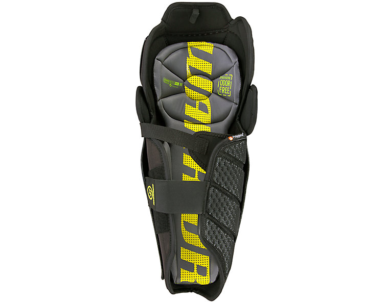 Alpha QX JR Shin Guards, Black with Yellow image number 1