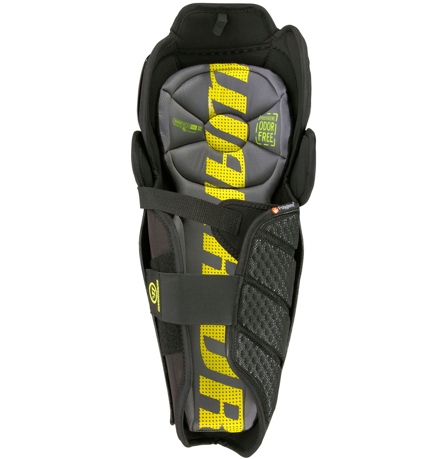 Alpha QX SR Shin Guards, Black with Yellow image number 1