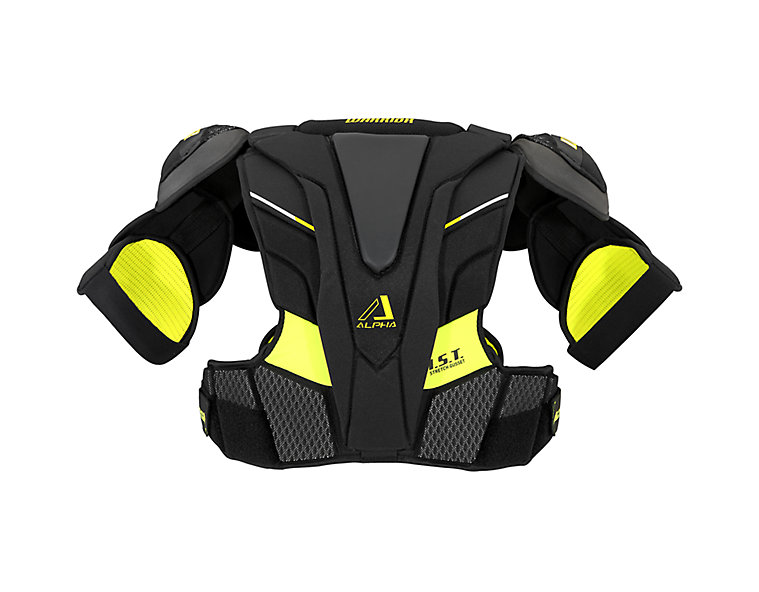 Alpha QX JR Shoulder Pads, Black with Yellow image number 1