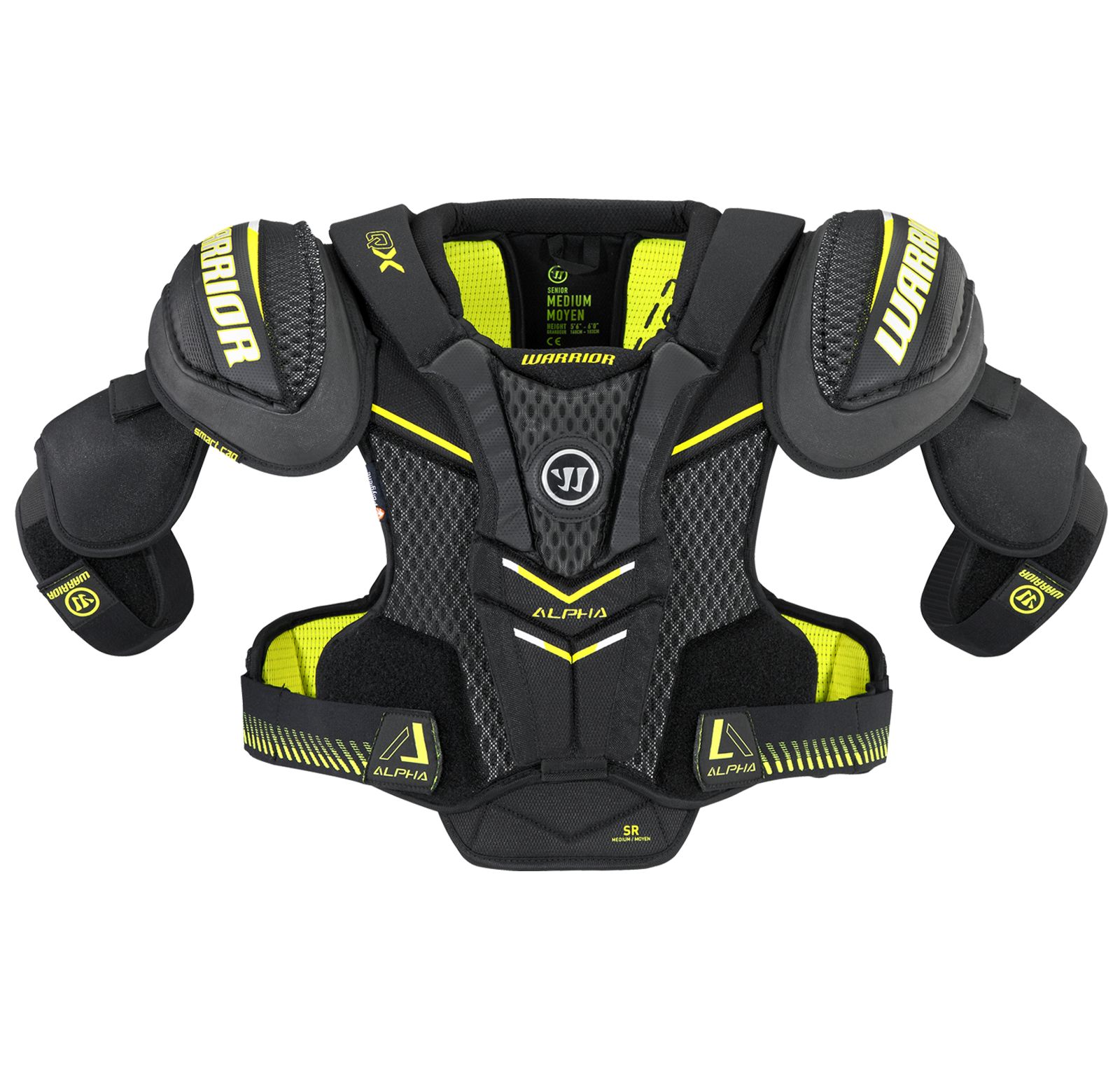 Alpha QX SR Shoulder Pads, Black with Yellow image number 2