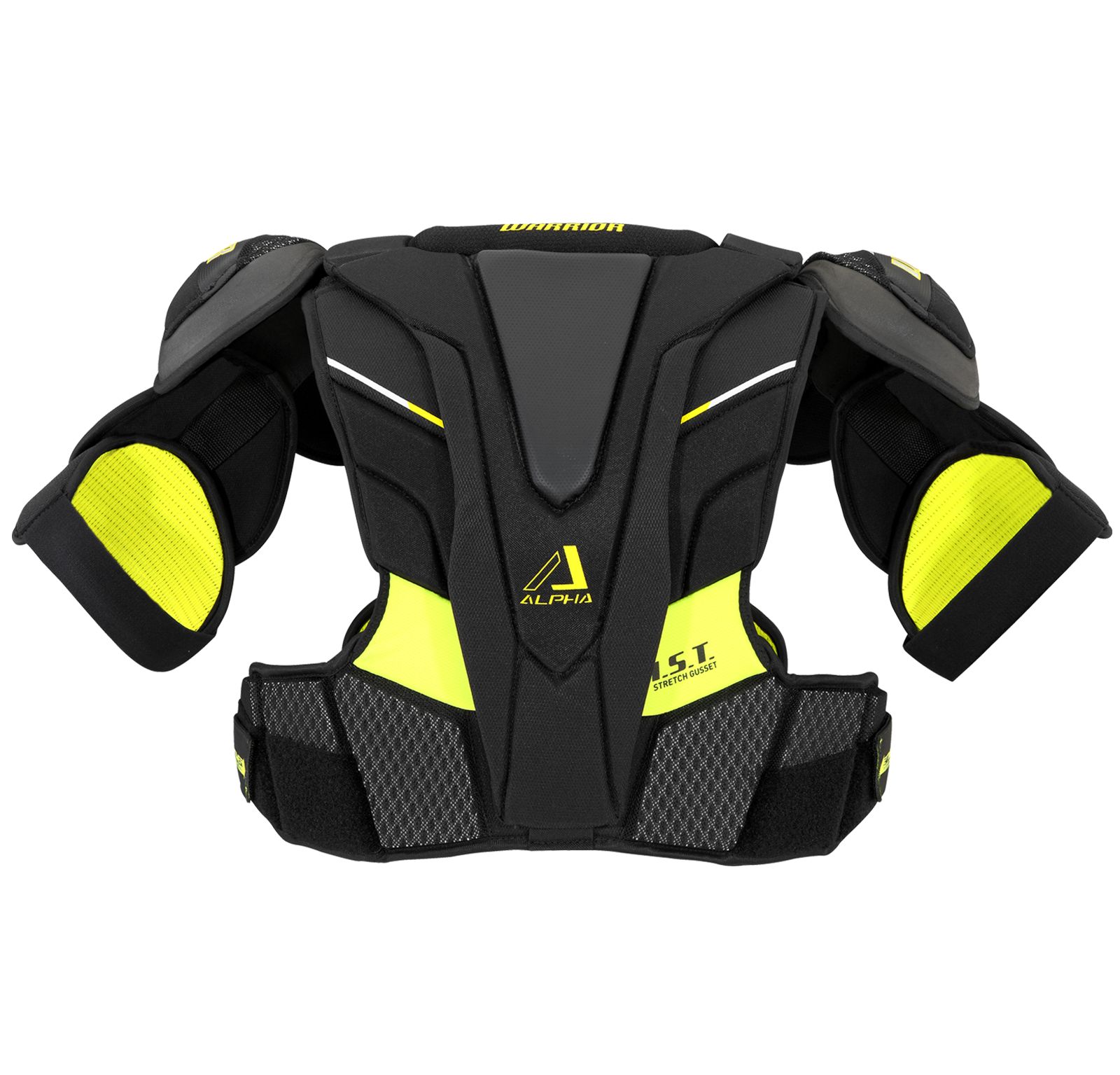Alpha QX SR Shoulder Pads, Black with Yellow image number 1