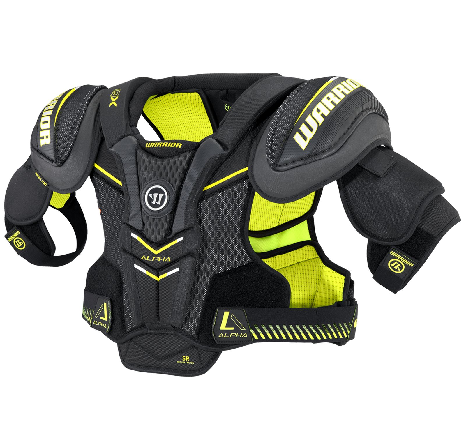 Alpha QX SR Shoulder Pads, Black with Yellow image number 0