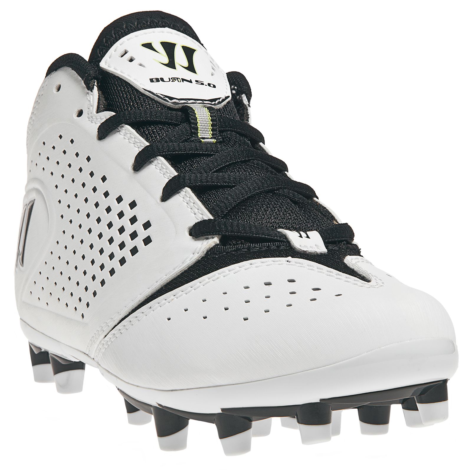 Youth Burn Speed Jr. 5.0 Cleat, White with Black image number 2