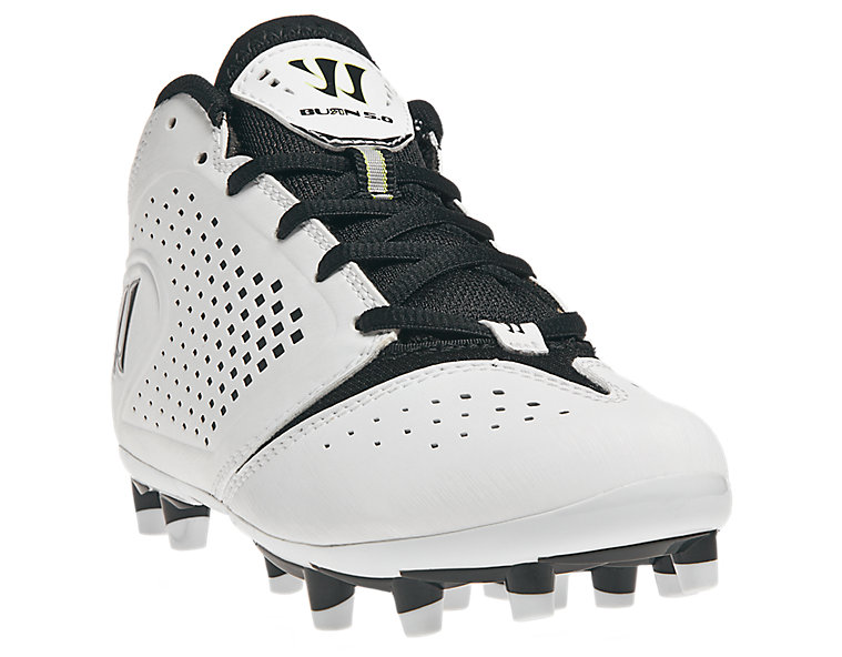 Youth Burn Speed Jr. 5.0 Cleat, White with Black image number 2