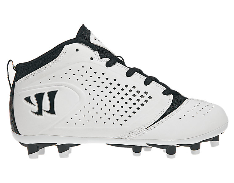 Youth Burn Speed Jr. 5.0 Cleat, White with Black image number 1