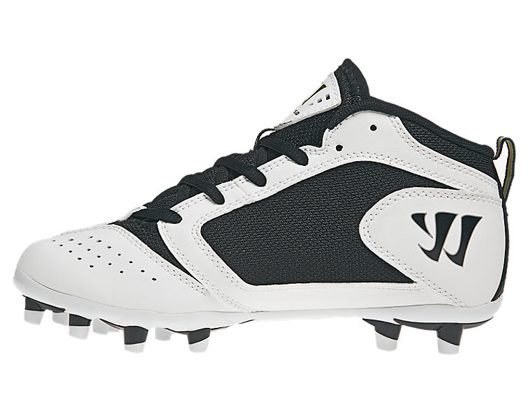 Youth Burn Speed Jr. 5.0 Cleat, White with Black image number 3