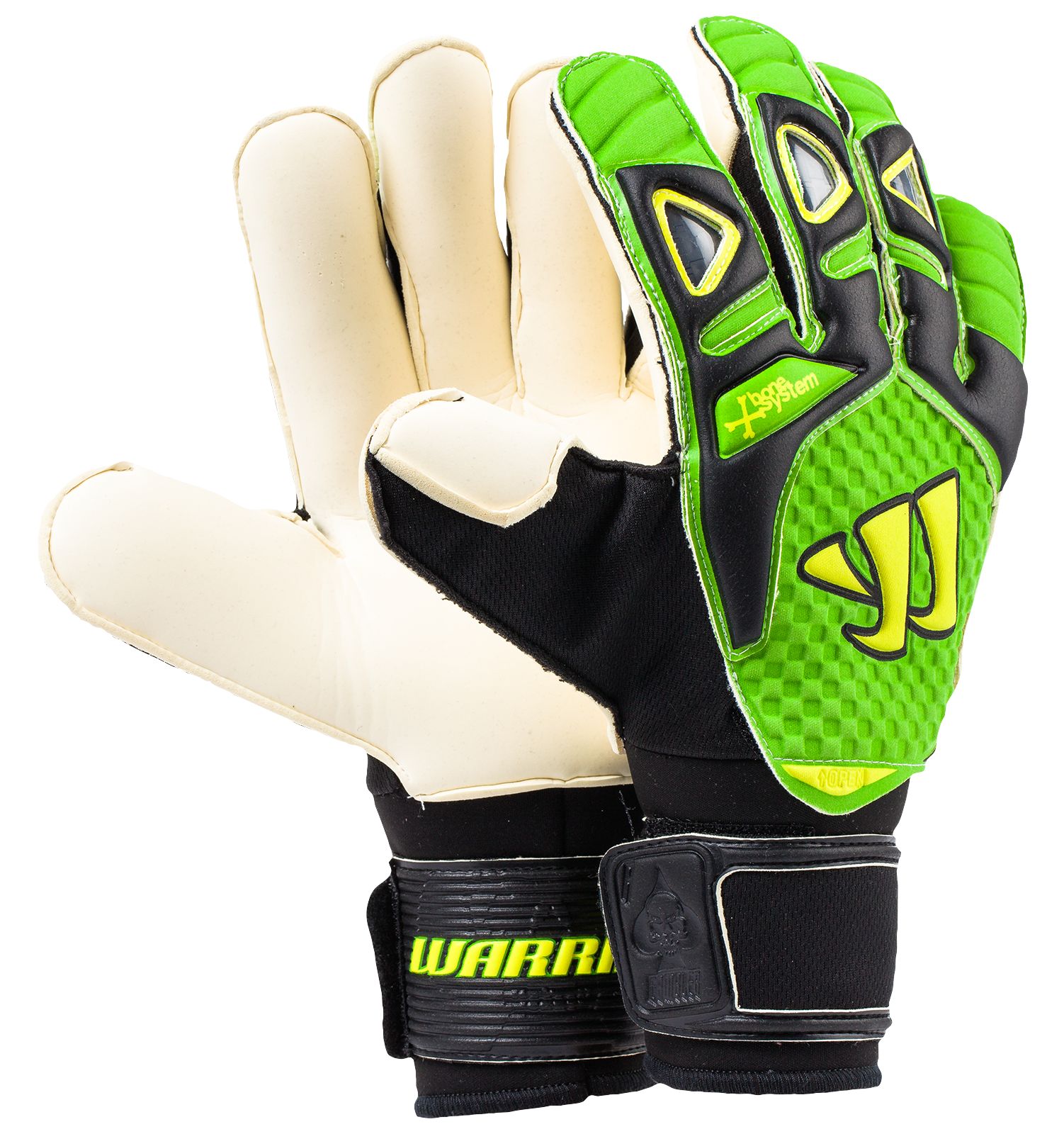 Gambler Pro Bone System Goalkeeper Glove, Black with Jazz Green & High Visibility Yellow image number 0