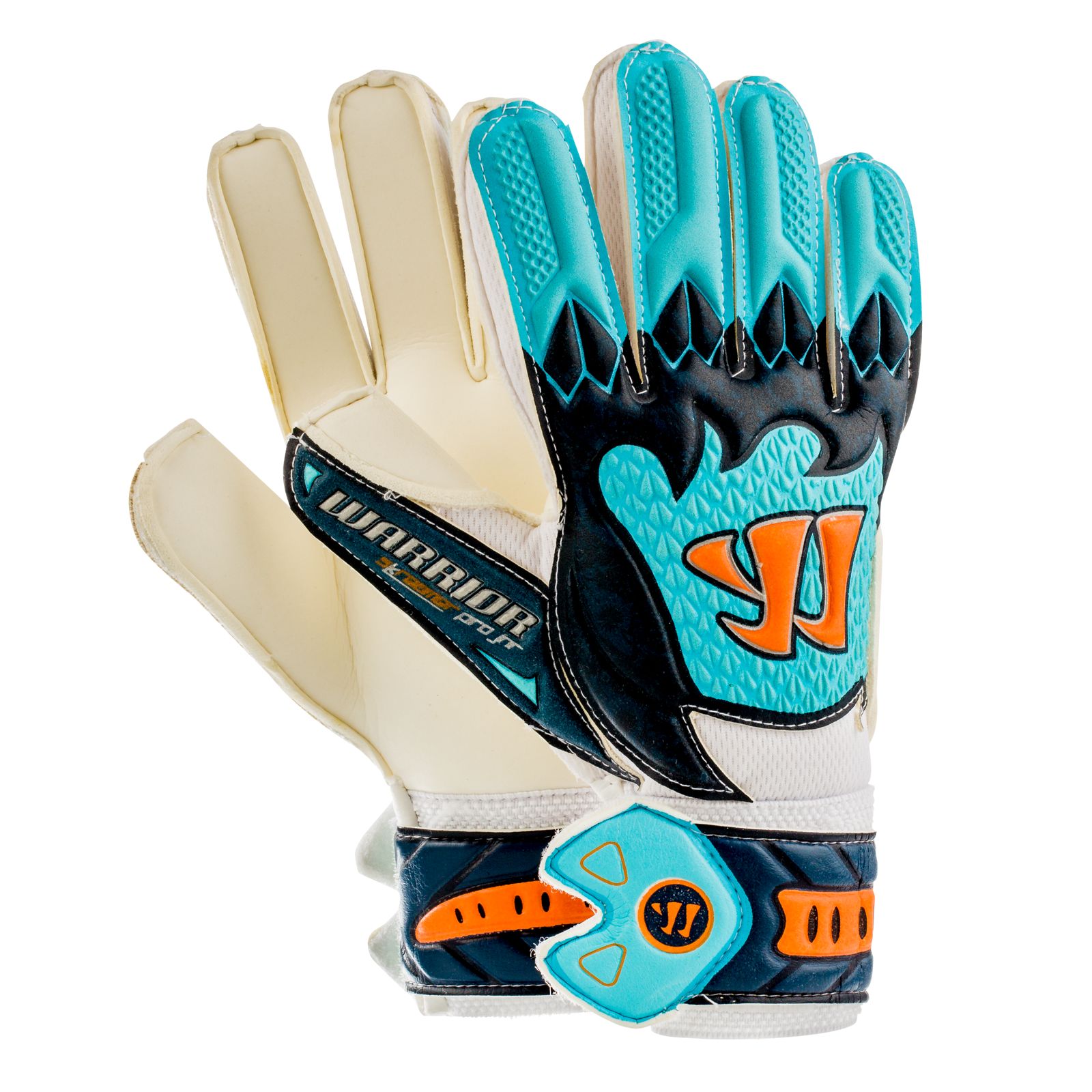 Skreamer Pro Junior Goalkeeper Gloves, White with Blue Radiance & Insignia Blue image number 0