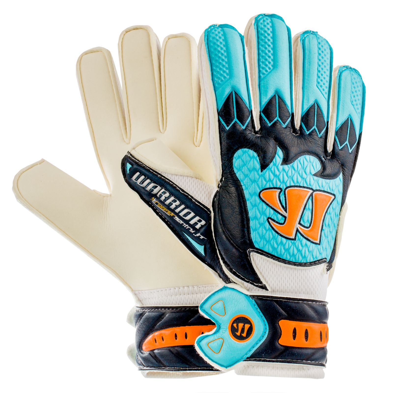 Skreamer Sentry Junior Goalkeeper Gloves, White with Blue Radiance & Insignia Blue image number 1