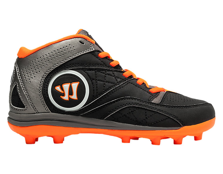Youth Vex 2.0 Cleat, Black with Orange image number 0