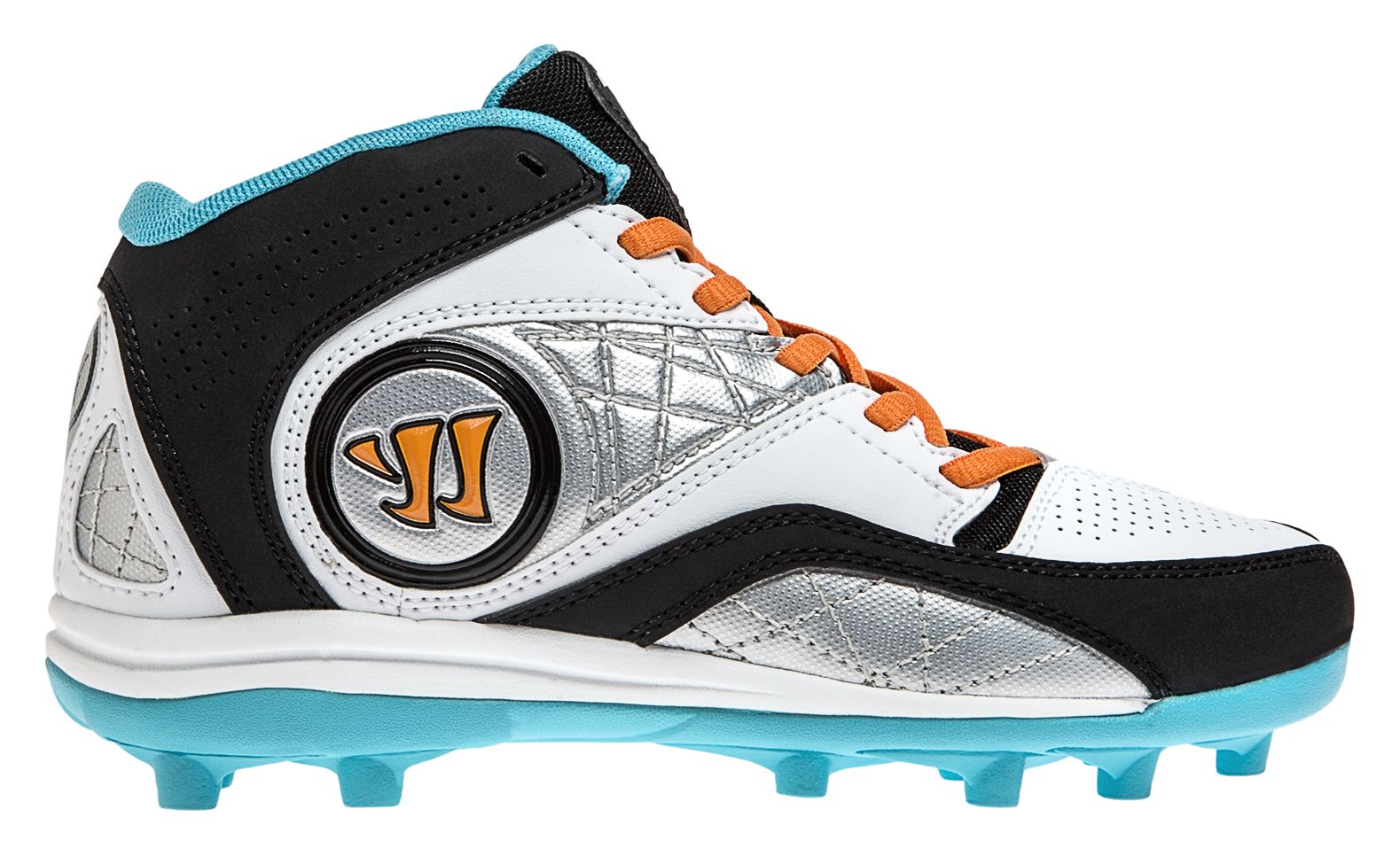 Youth Vex 2.0 Cleat, White with Blue & Black image number 0