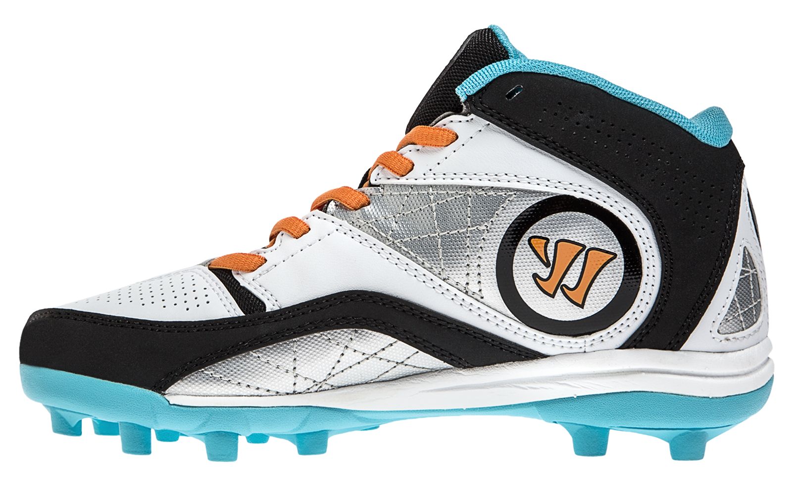 Youth Vex 2.0 Cleat, White with Blue & Black image number 1