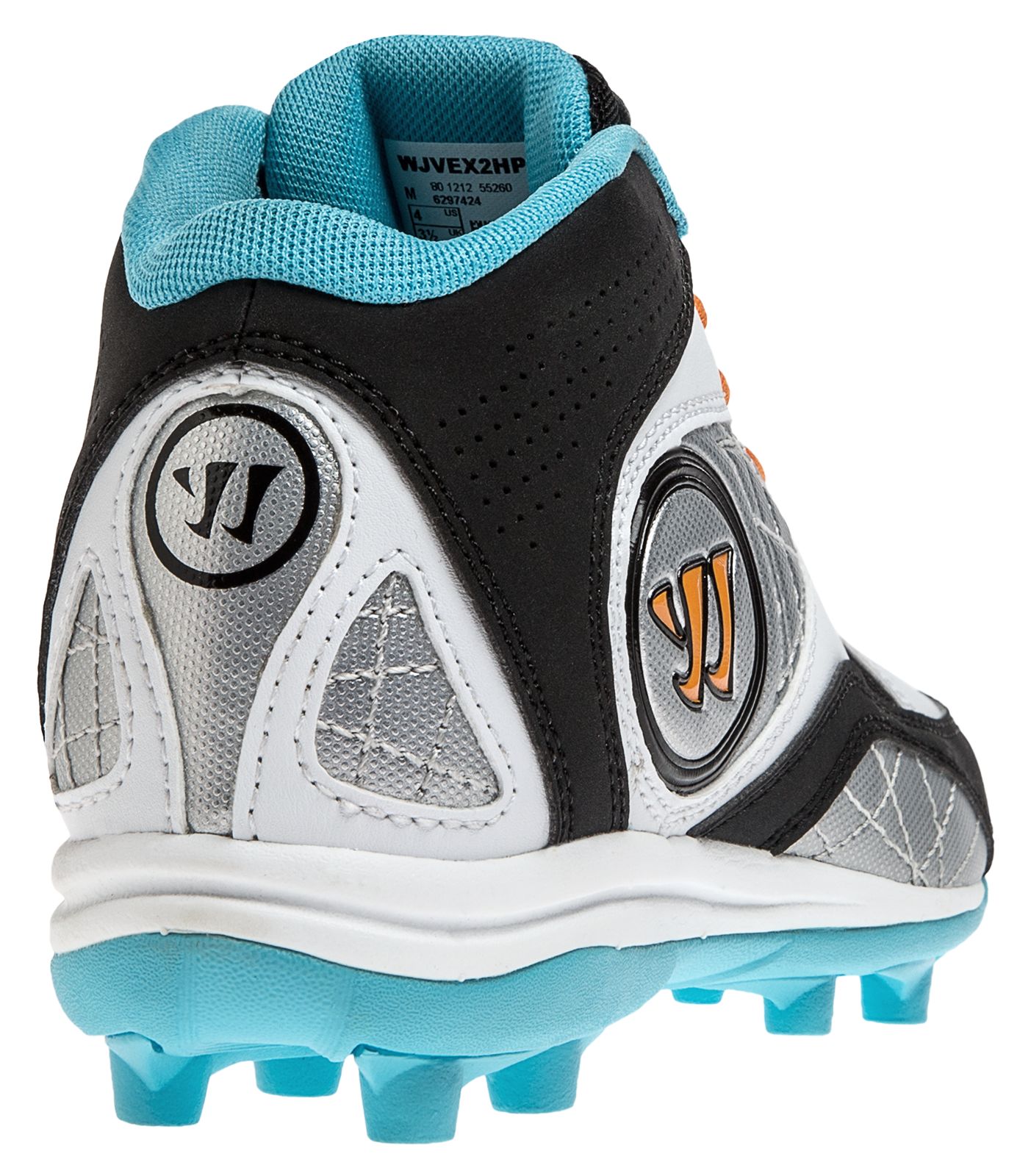 Youth Vex 2.0 Cleat, White with Blue & Black image number 2