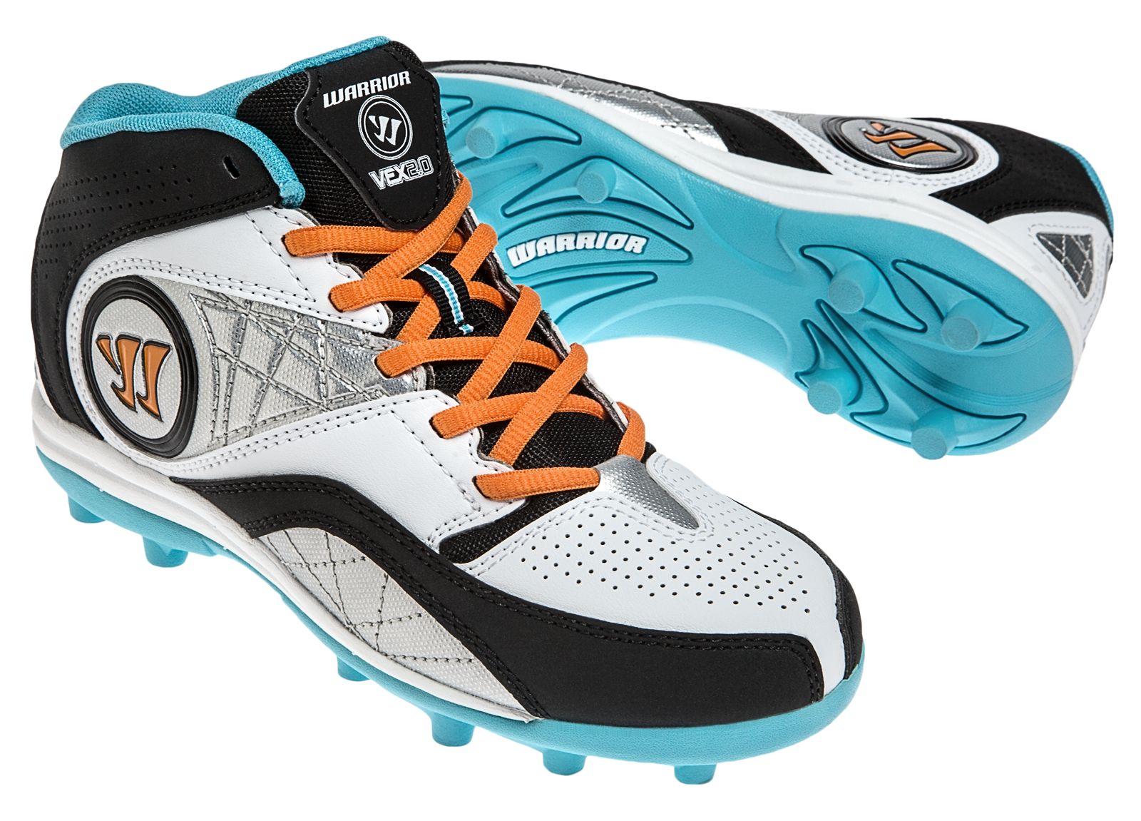 Youth Vex 2.0 Cleat, White with Blue & Black image number 3