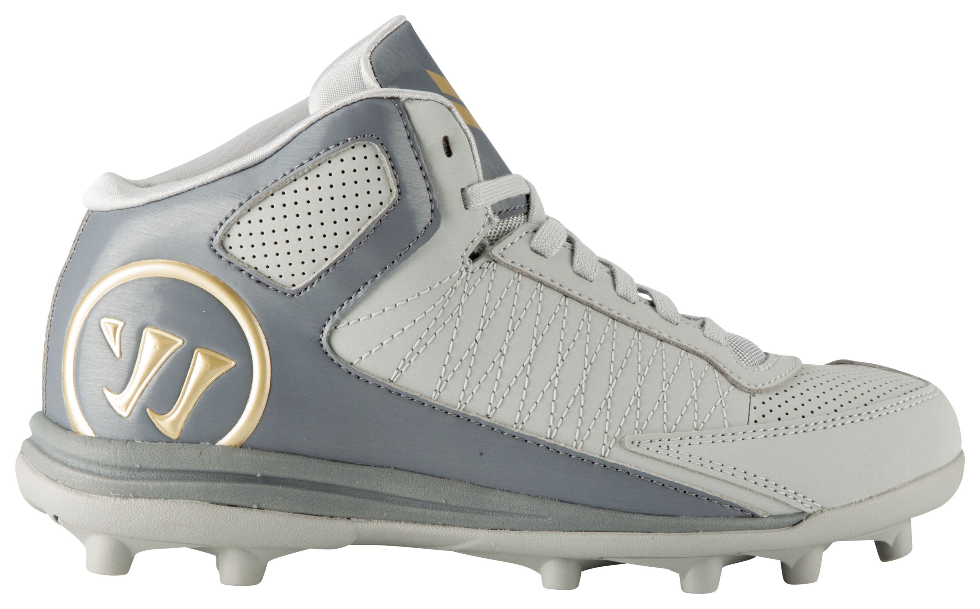 Vex 3.0 Youth Cleat, Grey with Gold image number 1