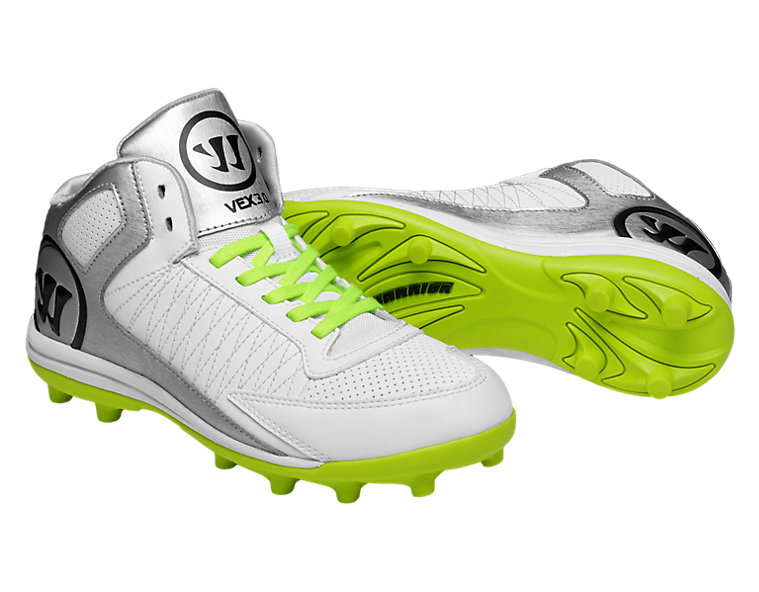 Vex 3.0 Youth Cleat, White with Toxic & Silver image number 6