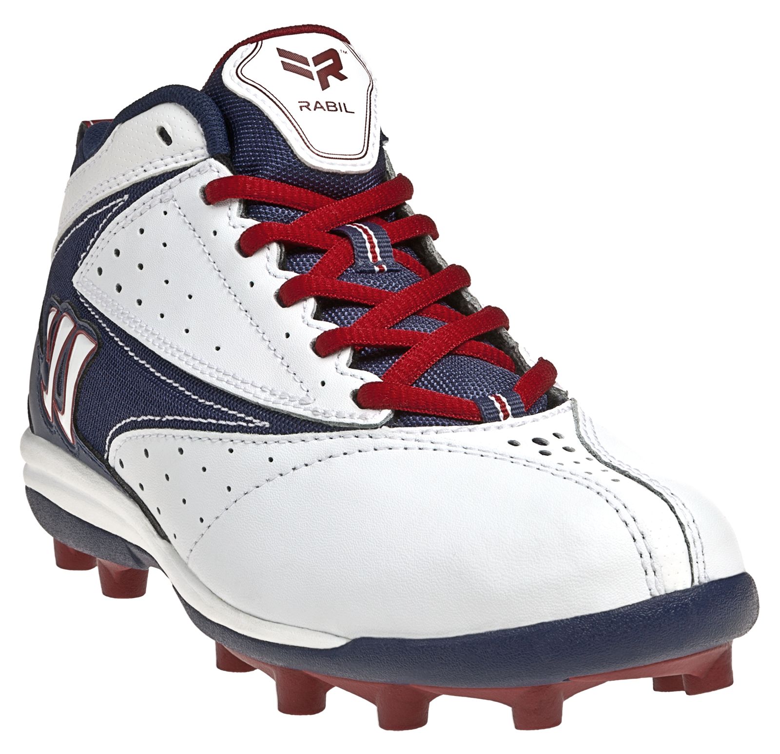 Youth Vex Cleat - Rabil Edition, White with Blue & Red image number 2