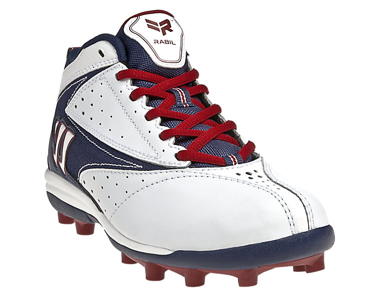 Youth Vex Cleat - Rabil Edition, White with Blue & Red image number 2