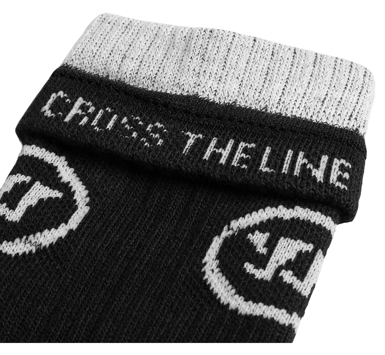 Warrior Crew Sock, Black with White image number 1