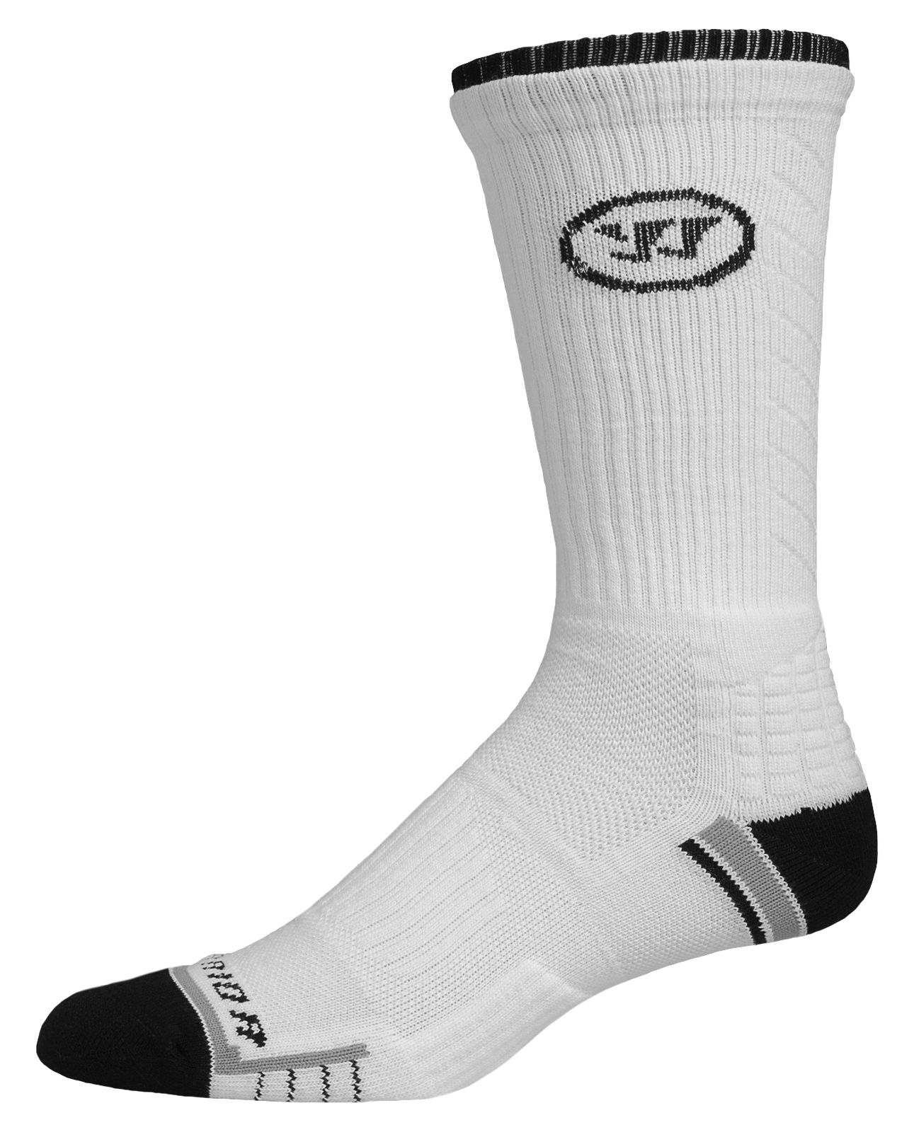 Warrior Crew Sock, White with Black image number 0