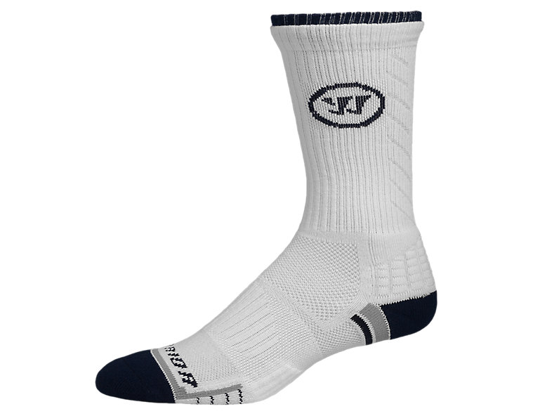Warrior Crew Sock, White with Navy image number 0