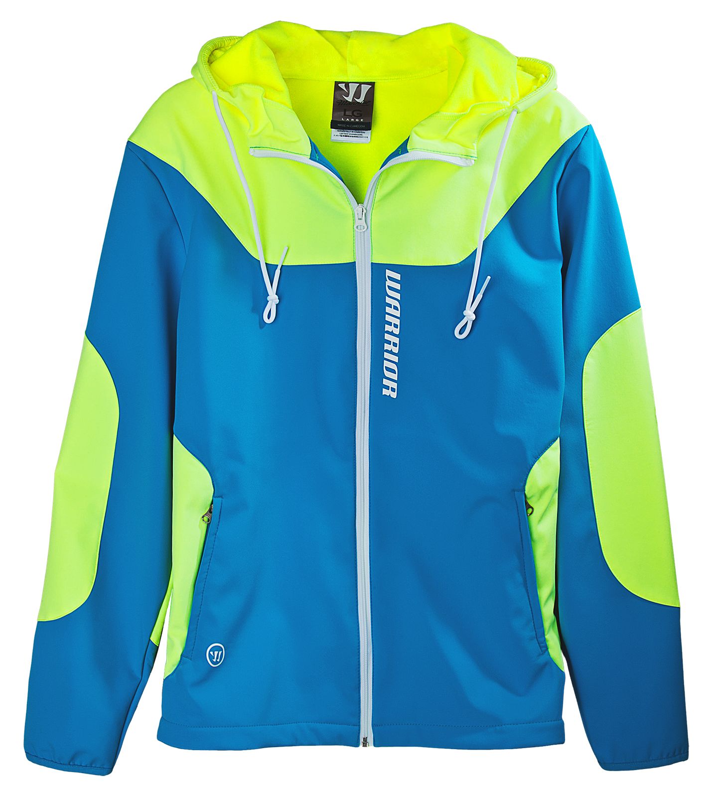 Softshell Hooded Jacket, Kinetic Blue with Neon Yellow image number 0