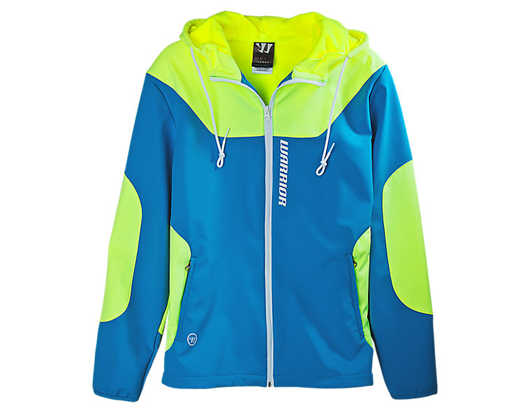 Softshell Hooded Jacket, Kinetic Blue with Neon Yellow image number 0